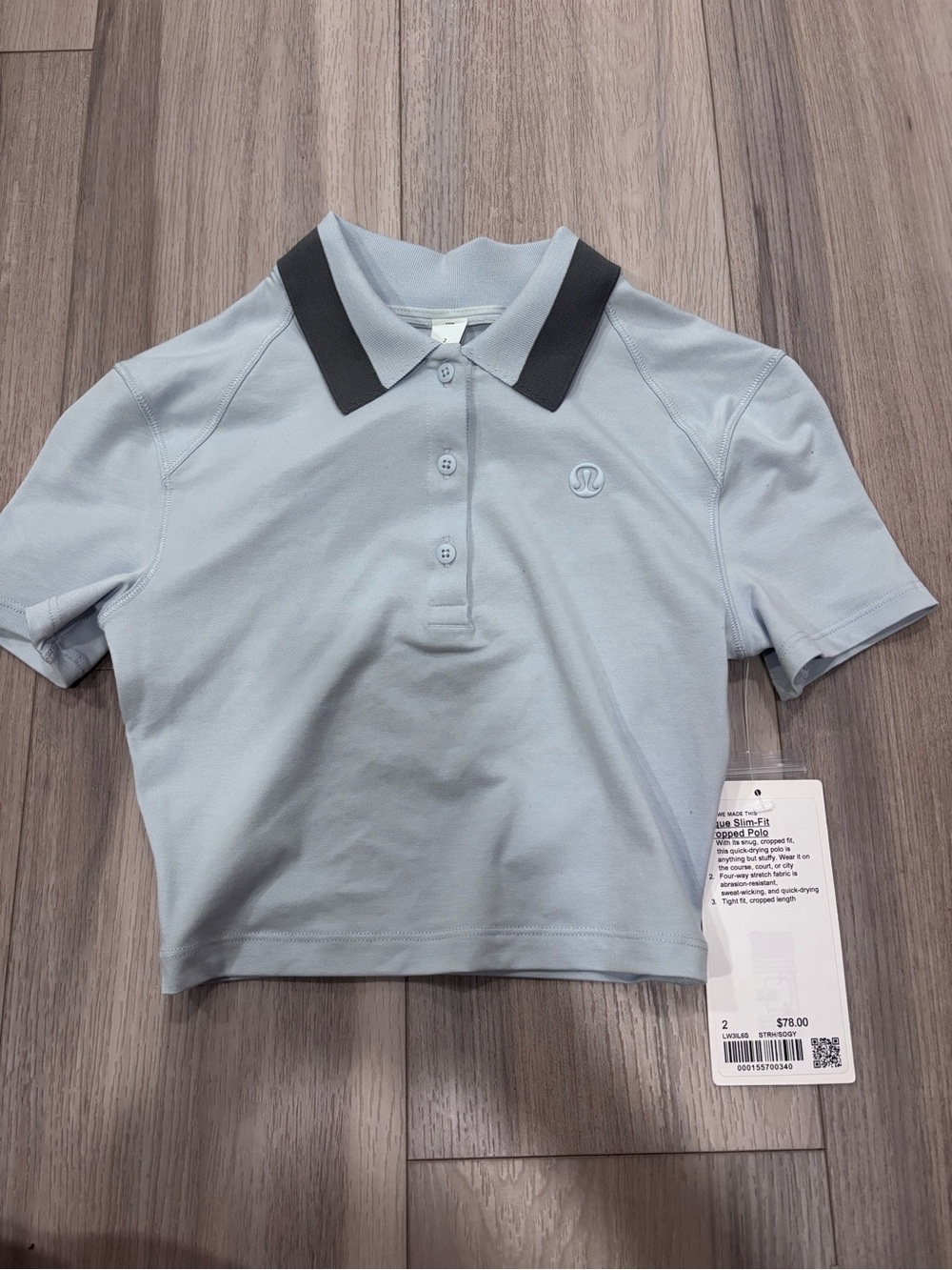 lululemon athletica Light Blue Polo with Black Collar